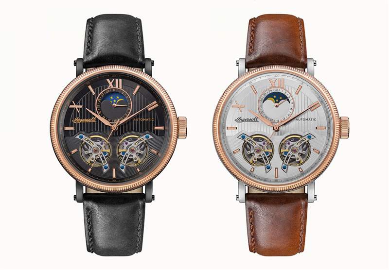 英格索好萊塢月相功能雙陀飛輪自動(dòng)腕表-復(fù)刻表