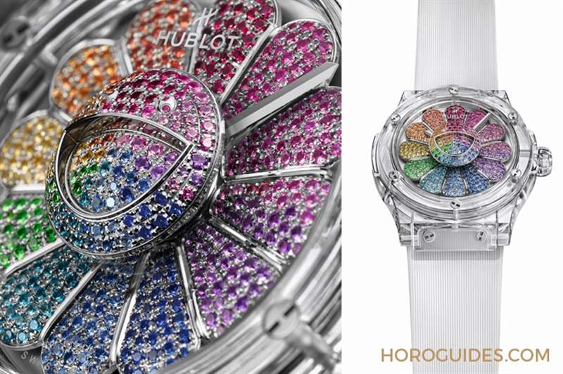 彩虹版微笑小花動起來｜Hublot經典融合系列村上隆藍寶石彩虹腕表-復刻表
