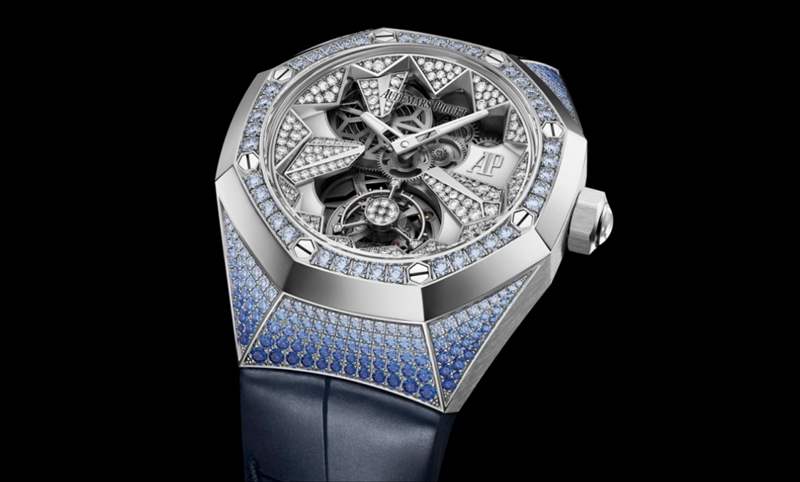 冰藍版VS.彩虹版，愛彼皇家橡樹概念系列飛行陀飛輪腕表新作寶石滿鑲閃耀登場-復刻表