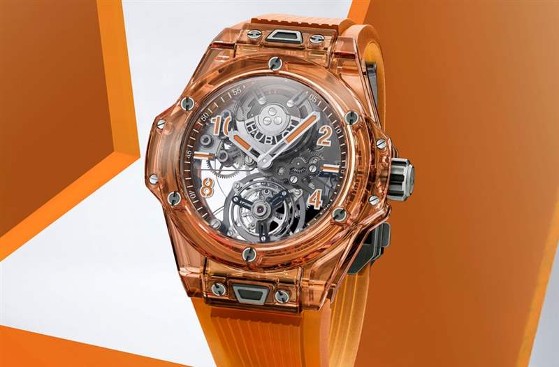 宇舶HUBLOT Big Bang Tourbillon Automatic Orange Sapphire 世界首見橙色橙色藍(lán)寶石表殼設(shè)計-復(fù)刻表