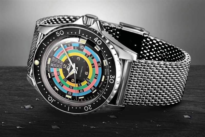 Mido海洋之星減壓計時器1961「夢幻彩色圈」-復(fù)刻表