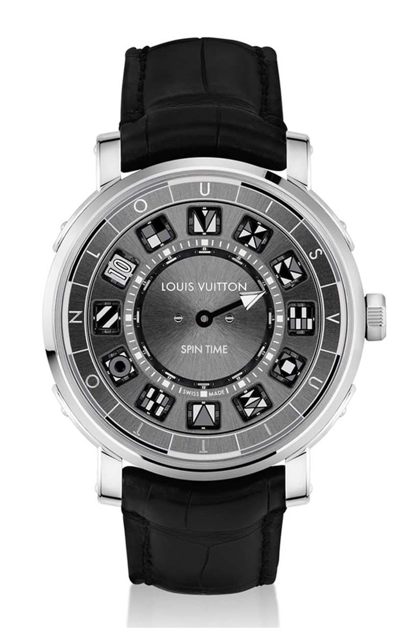 LV鋼殼手表二連發招牌翻轉數字方塊創新吸睛銀灰、彩色應百客-復刻表