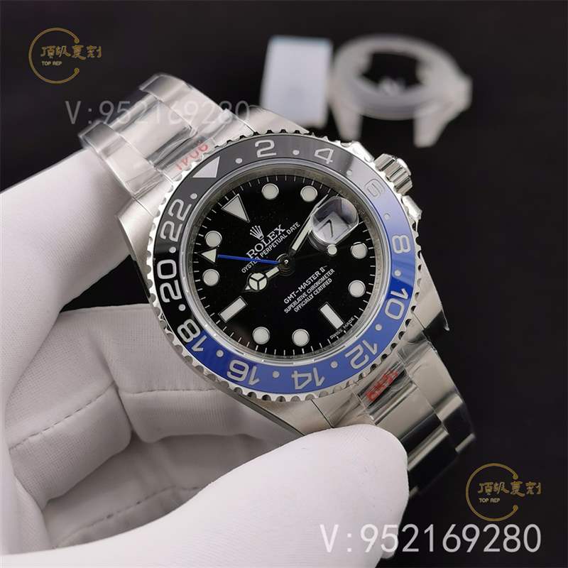 N廠勞力士格林尼治國(guó)米藍(lán)黑圈復(fù)刻表3186機(jī)芯做工評(píng)測(cè)-復(fù)刻表