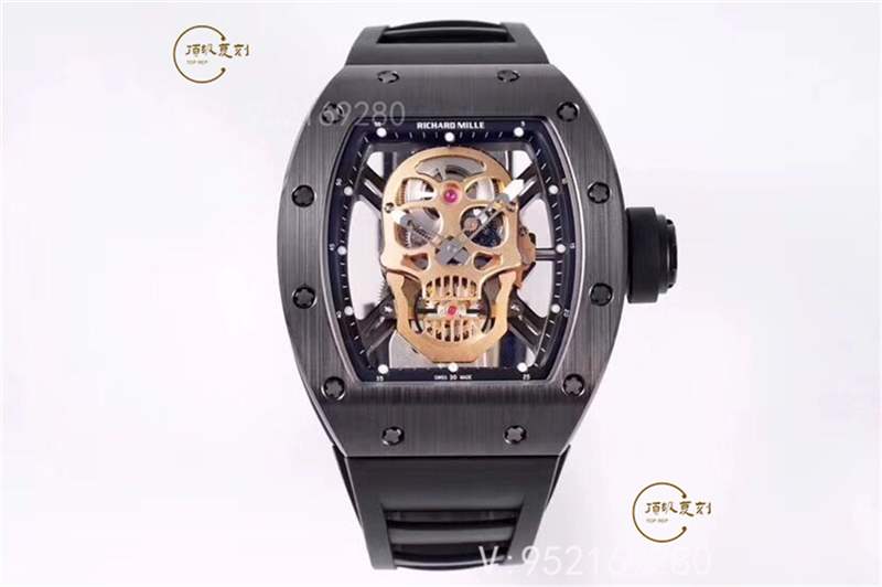 ZF廠理查德米勒RM052骷髏頭黑陶瓷復刻做工評測-復刻表