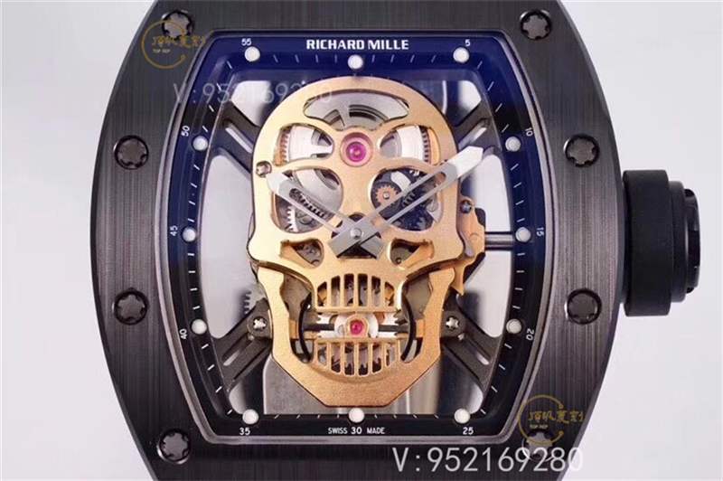 ZF廠理查德米勒RM052骷髏頭黑陶瓷復刻做工評測-復刻表