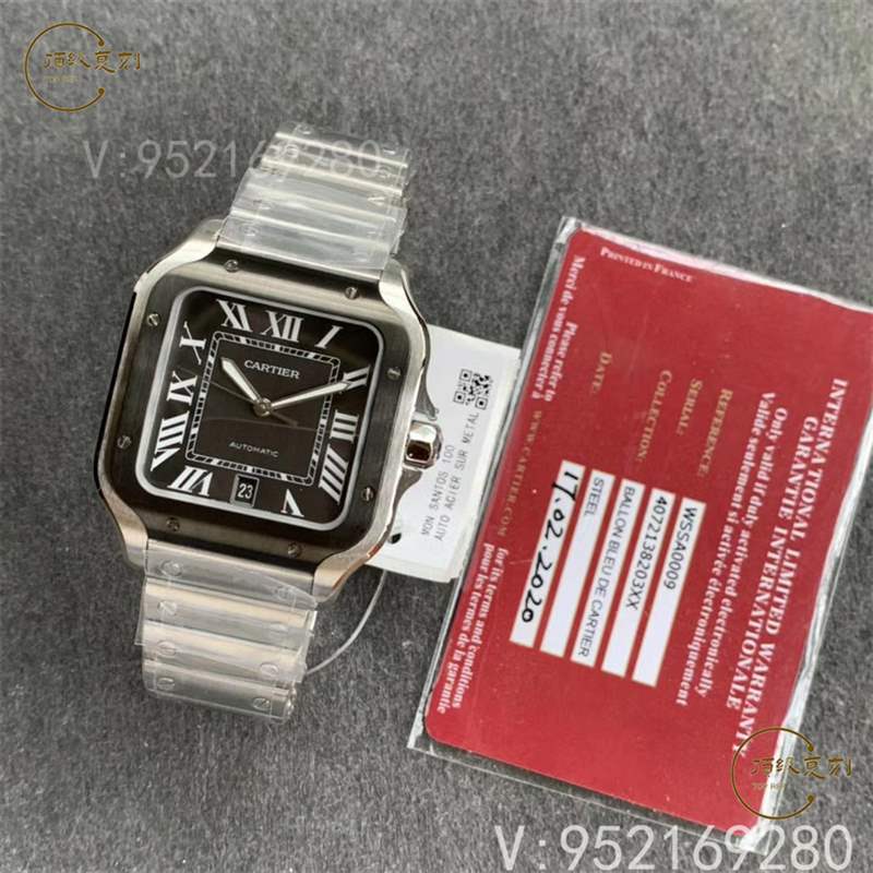 V6廠卡地亞大號山度士桑托斯復刻表新款碳鍍層做工怎么樣-復刻表