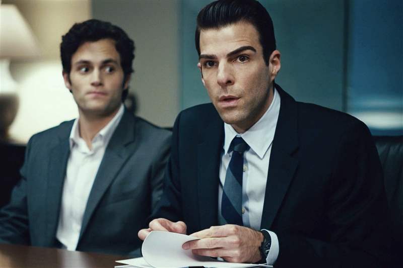 看電影扎卡里·昆托（Zachary Quinto）在“追加保證金”中佩戴保時捷設計計時碼表預測金融危機-復刻表