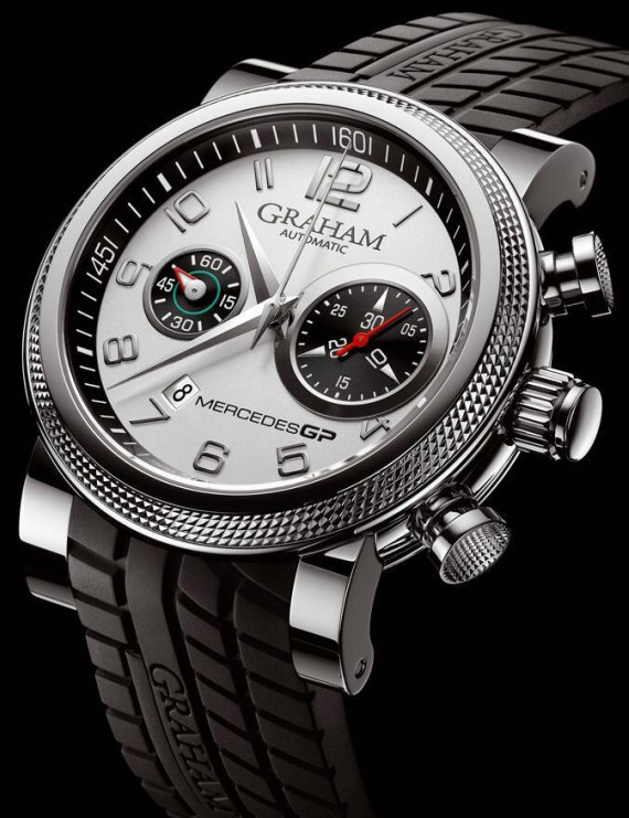 格雷厄姆手表是梅賽德斯GP銀色多功能計時腕表-復(fù)刻表