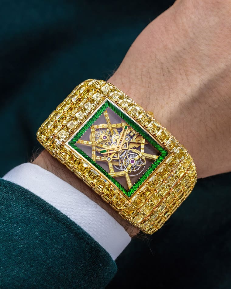 2023最狂珠寶表！超過480顆頂級黃鉆編織JACOB鏤空陀飛輪驚天價格鎖定億萬富翁-復刻表