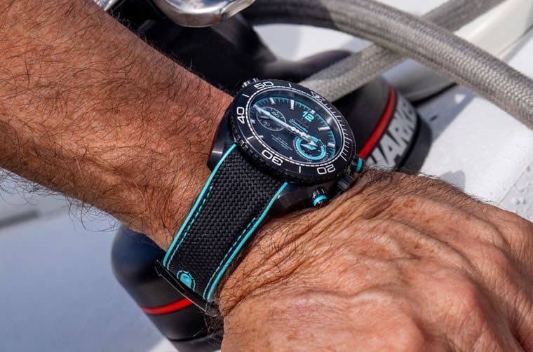 歐米茄以海馬Planet Ocean計(jì)時(shí)碼表為基礎(chǔ)創(chuàng)作最新阿聯(lián)酋航空紐西蘭ETNZ船隊(duì)聯(lián)名表-復(fù)刻表