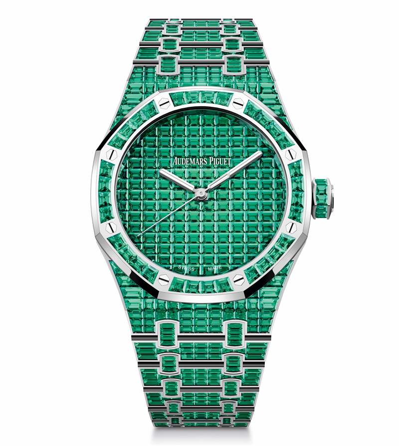 愛彼推出Royal Oak Selfwinding Rainbow Sets珠寶腕表：彩色寶石鑲嵌-復刻表