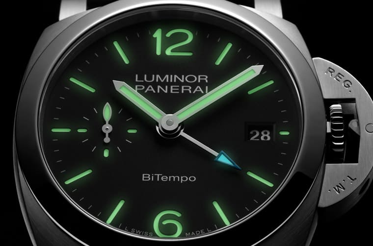 沛納海Luminor Quaranta兩地時間手表一黑一白新出擊-復刻表