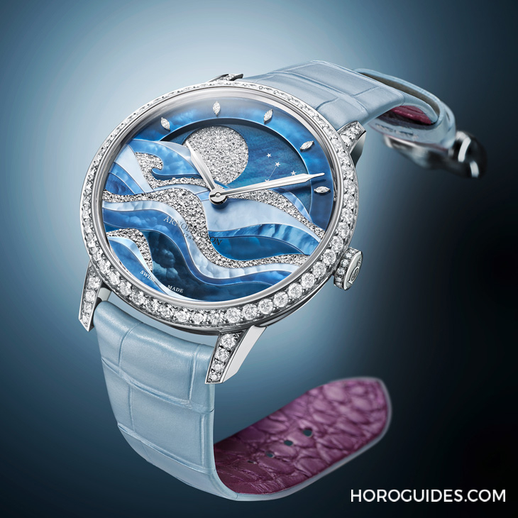 Arnold & Son招牌超大月相窗以釕晶體形塑又美又魔幻的夜色美學(xué)|恒久月相38午夜潮汐腕表-復(fù)刻表