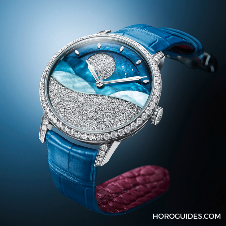 Arnold & Son招牌超大月相窗以釕晶體形塑又美又魔幻的夜色美學(xué)|恒久月相38午夜潮汐腕表-復(fù)刻表