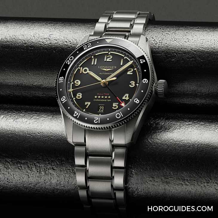 LONGINES Spirit再掀熱潮！ Spirit Zulu Time鈦金屬腕表與計(jì)時(shí)秒表間金新色登場(chǎng)-復(fù)刻表