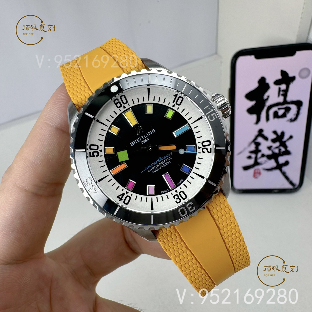 BLS廠百年靈超級海洋彩虹盤A17375211：2824機芯搭載的精致復刻-復刻表